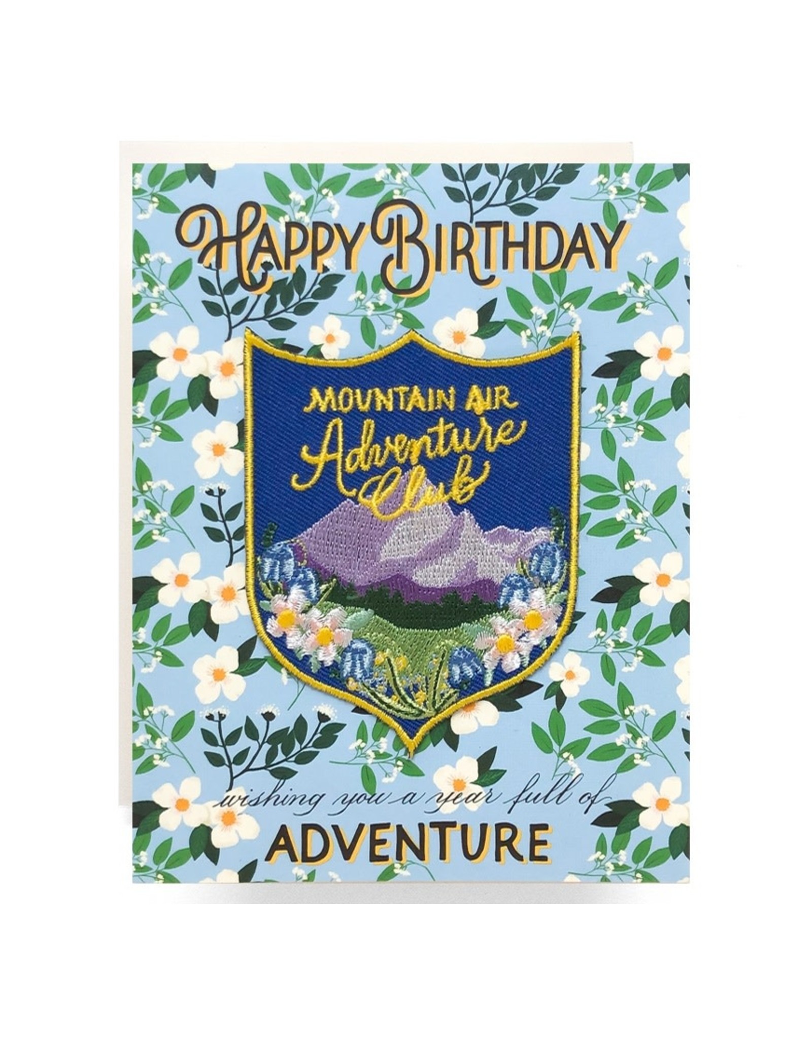 Antiquaria Patch Card: Mountain Adventure Birthday A2 Greeting Card