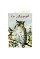 Cavallini Papers & Co. Merry Christmas Owl Brittany Notecard