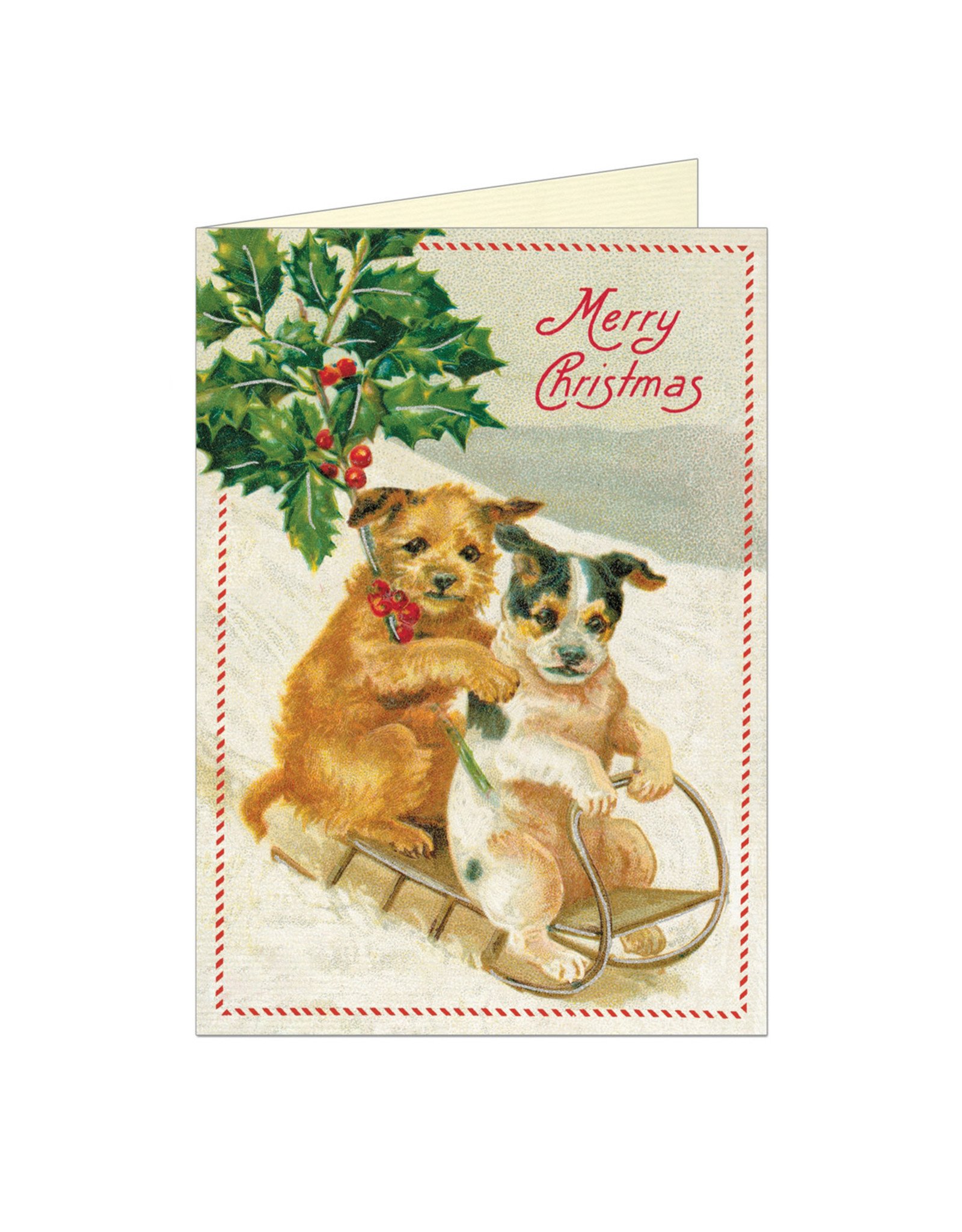 Cavallini Papers & Co. Merry Christmas Dogs Brittany Notecard