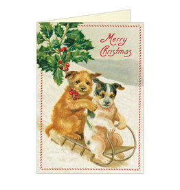 Cavallini Papers & Co. Merry Christmas Dogs Brittany Notecard