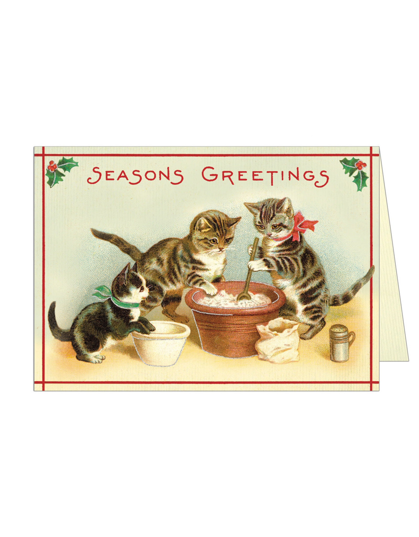 Cavallini Papers & Co. Christmas Cats 3 Brittany Notecard