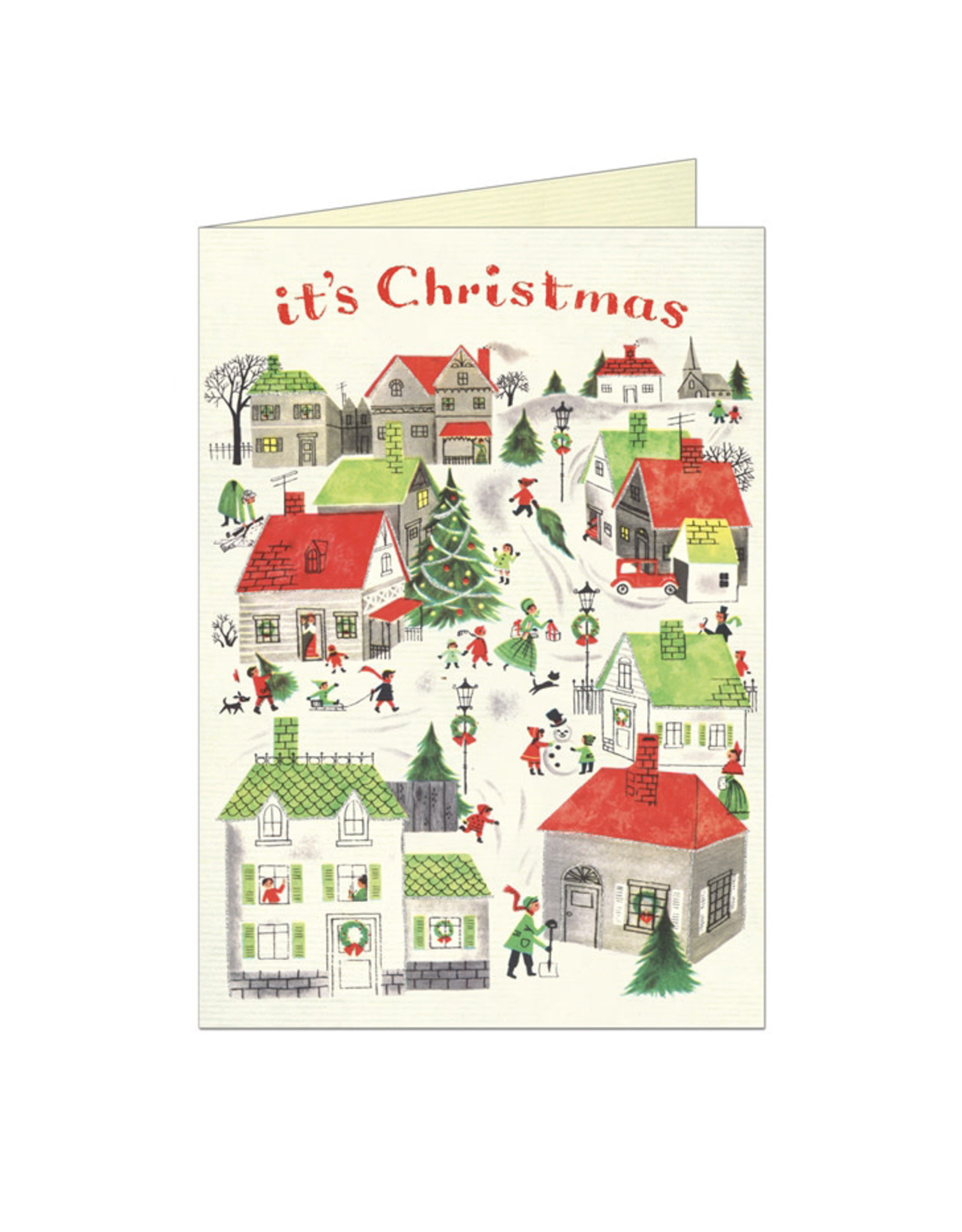 Cavallini Papers & Co. Christmas Village Brittany Notecard