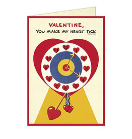 Cavallini Papers & Co. Valentines Clock Brittany Notecard