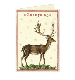 Cavallini Papers & Co. Christmas Deer Brittany Notecard