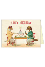 Cavallini Papers & Co. Happy Birthday Dogs & Cake Brittany Notecard