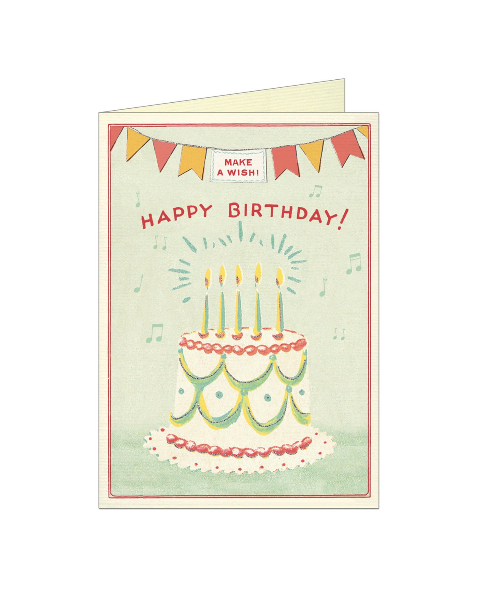 Cavallini Papers & Co. Happy Birthday Cake 3 Brittany Notecard