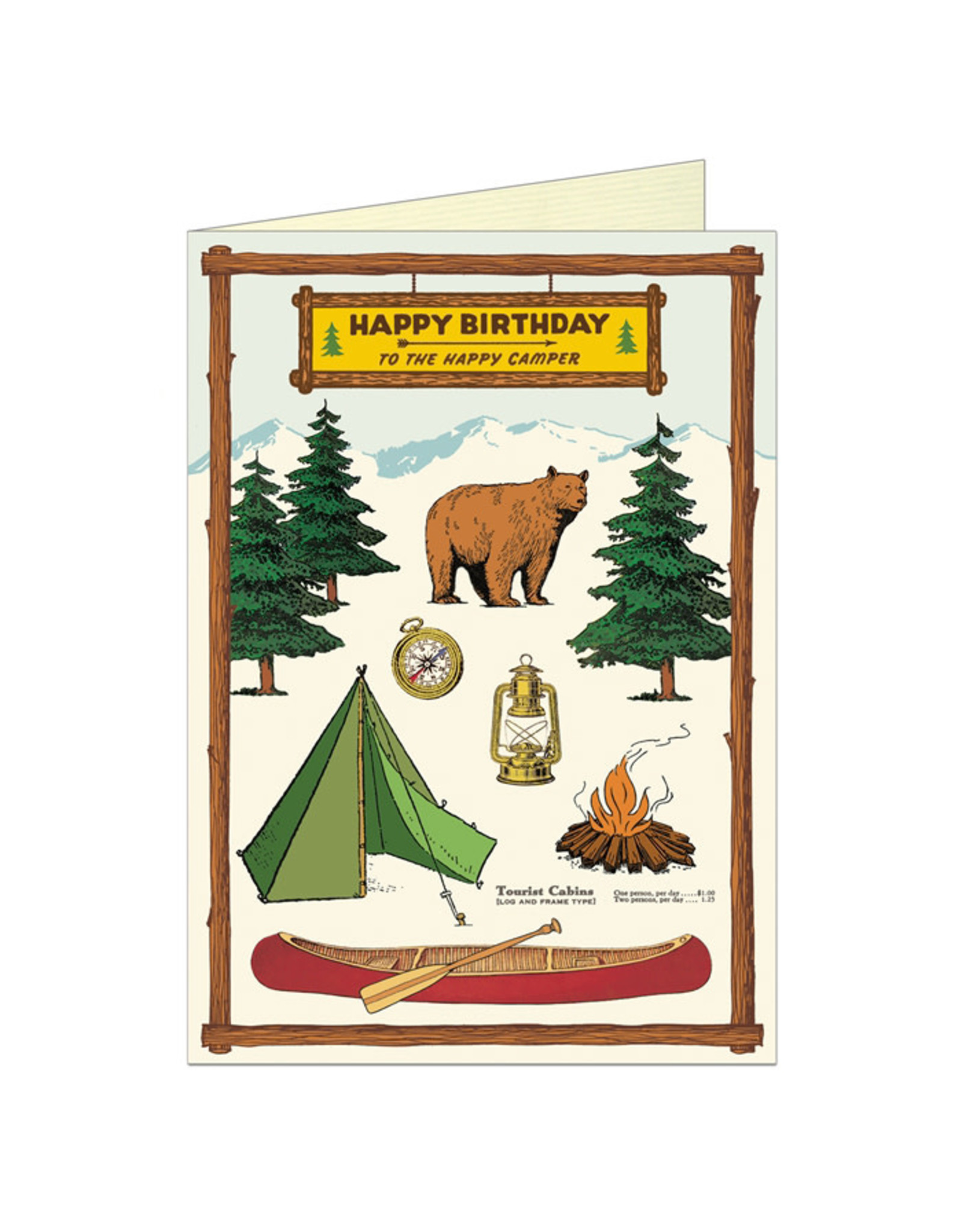 Cavallini Papers & Co. Happy Birthday Camping Brittany  Notecard