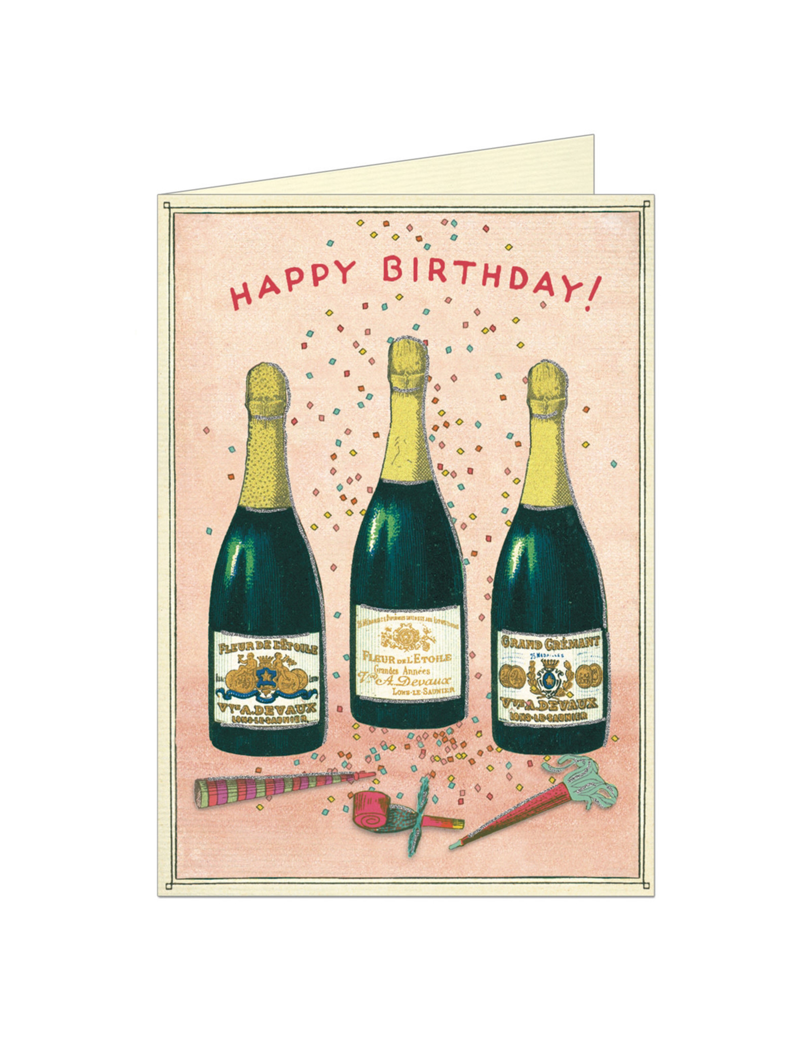 Cavallini Papers & Co. Birthday Champagne Brittany Notecard