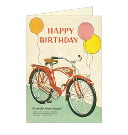 Cavallini Papers & Co. Birthday Bicycle Brittany Notecard