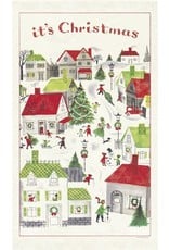 Cavallini Papers & Co. Christmas Village Tea Towel