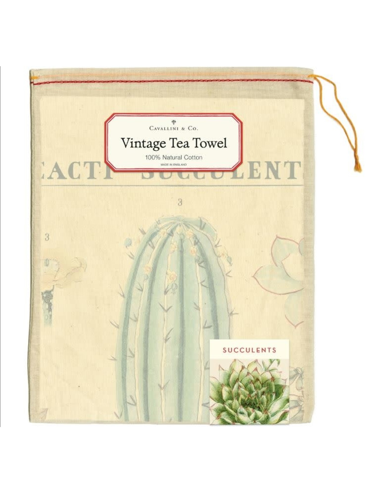 Cavallini Papers & Co. Succulents Tea Towel