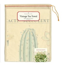 Cavallini Papers & Co. Succulents Tea Towel