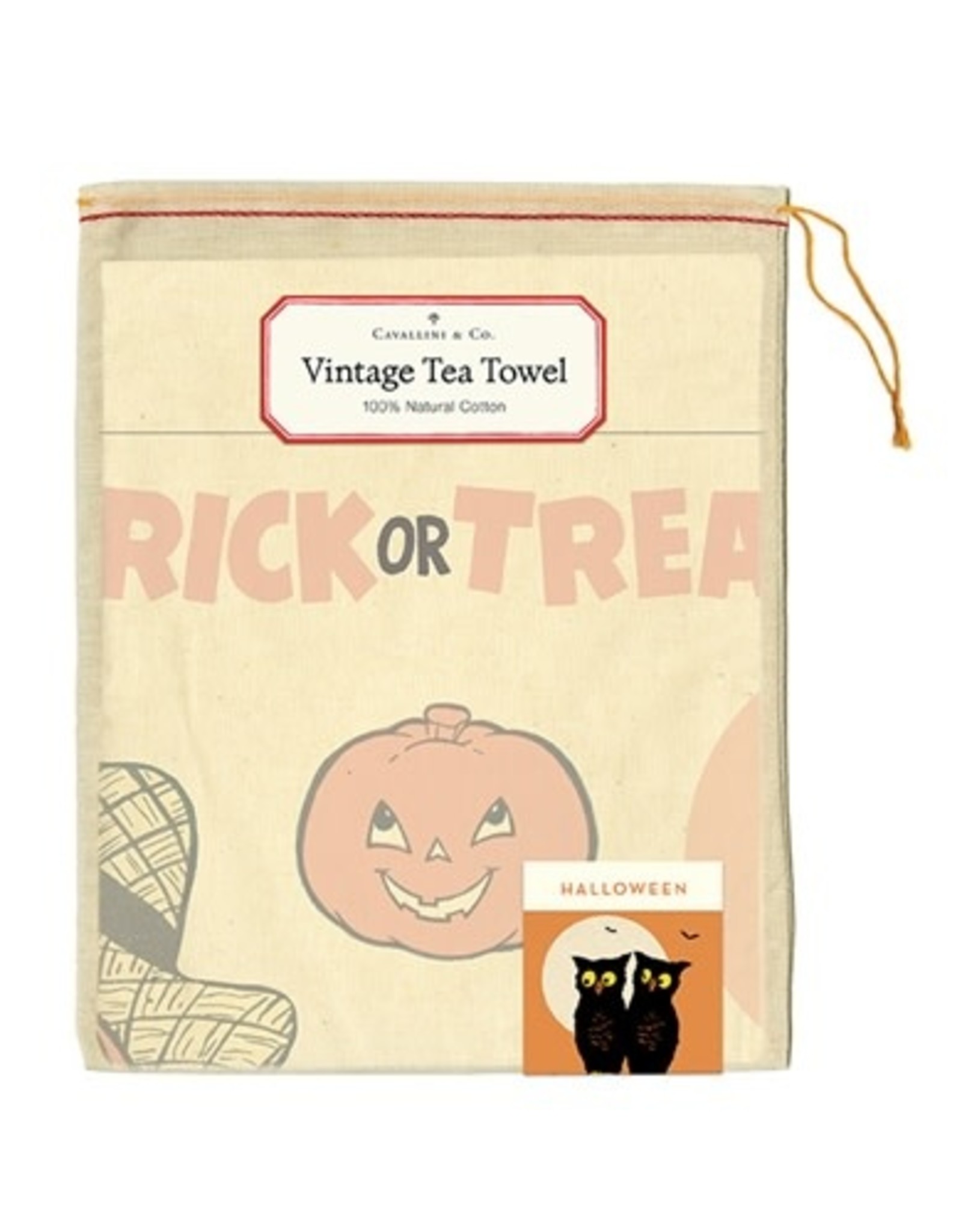 Cavallini Papers & Co. Trick or Treat Halloween Tea Towel