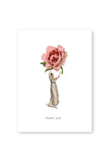 Tokyomilk Woman and Rose Thank You Notecard