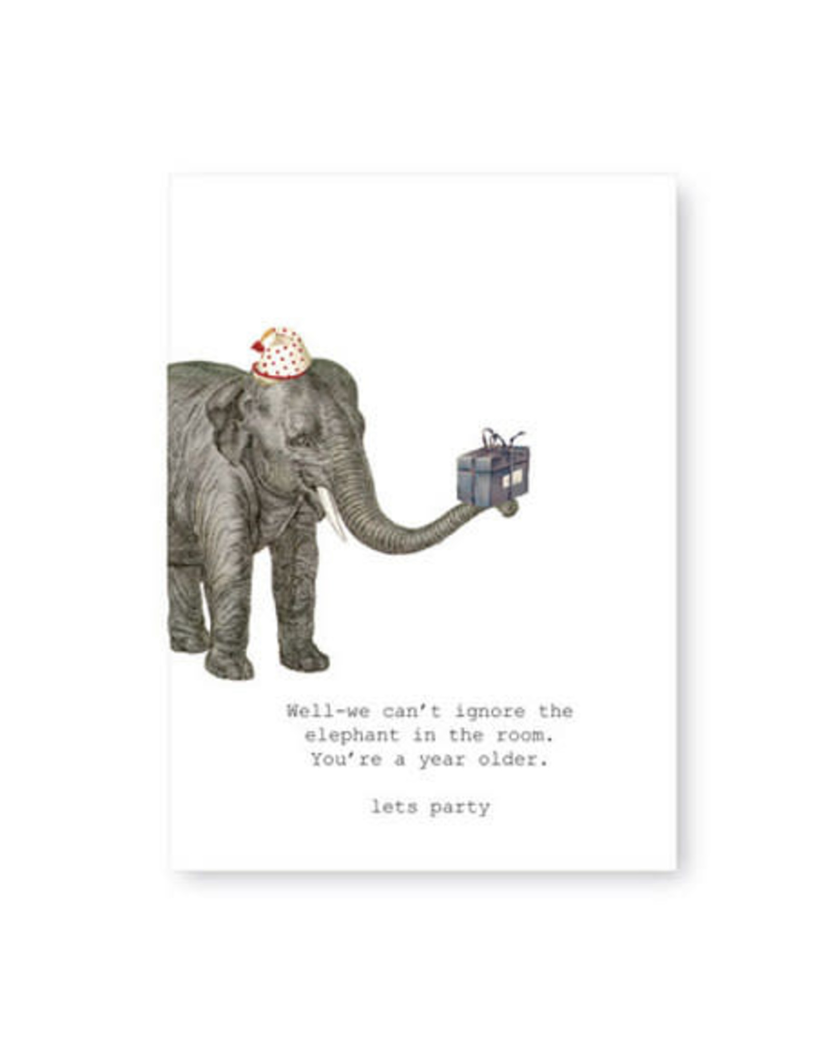 Tokyomilk We Can't Ignore the Elephant Birthday Notecard