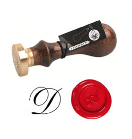 J. Herbin "D" Script Old Style Letter Seal + Handle
