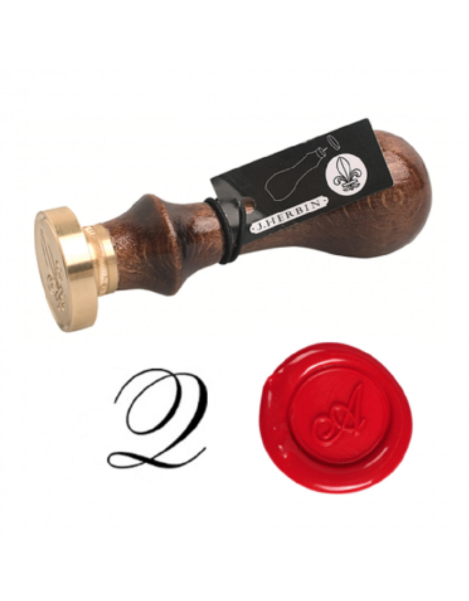 J. Herbin "Q" Script Old Style Letter Seal + Handle