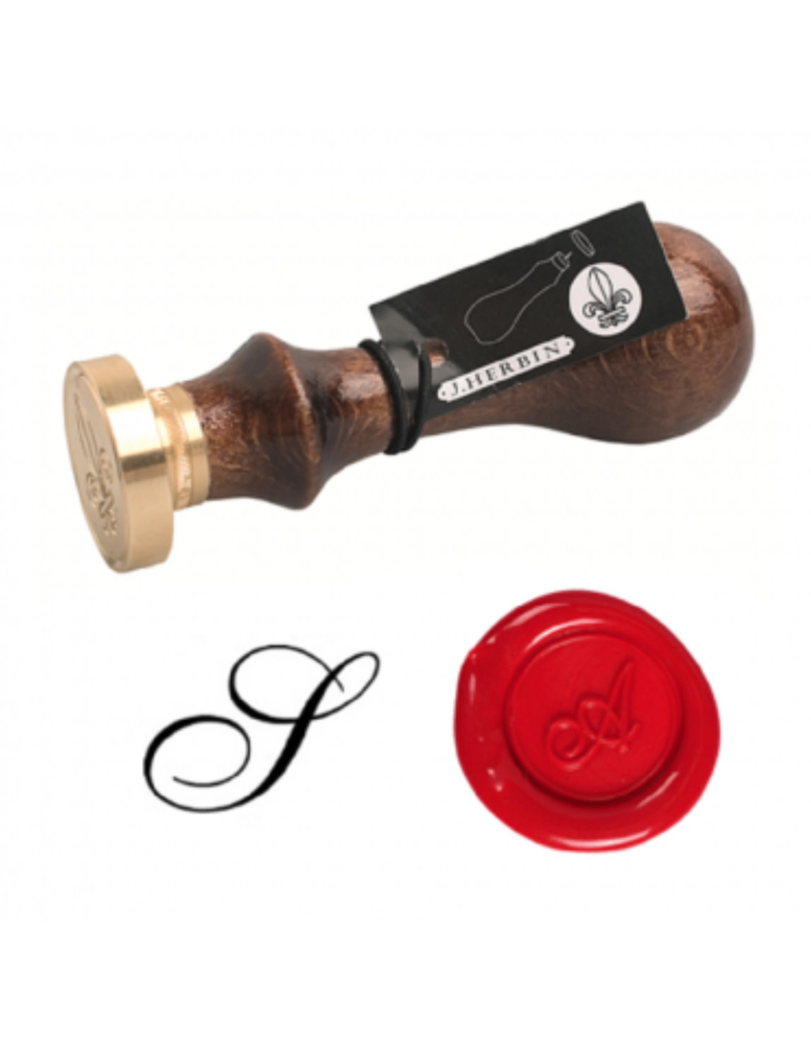 J. Herbin "S" Script Old Style Letter Seal + Handle
