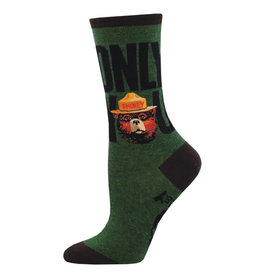 Socksmith Design Only You Green Heather 9-11 Women's Crew Socks