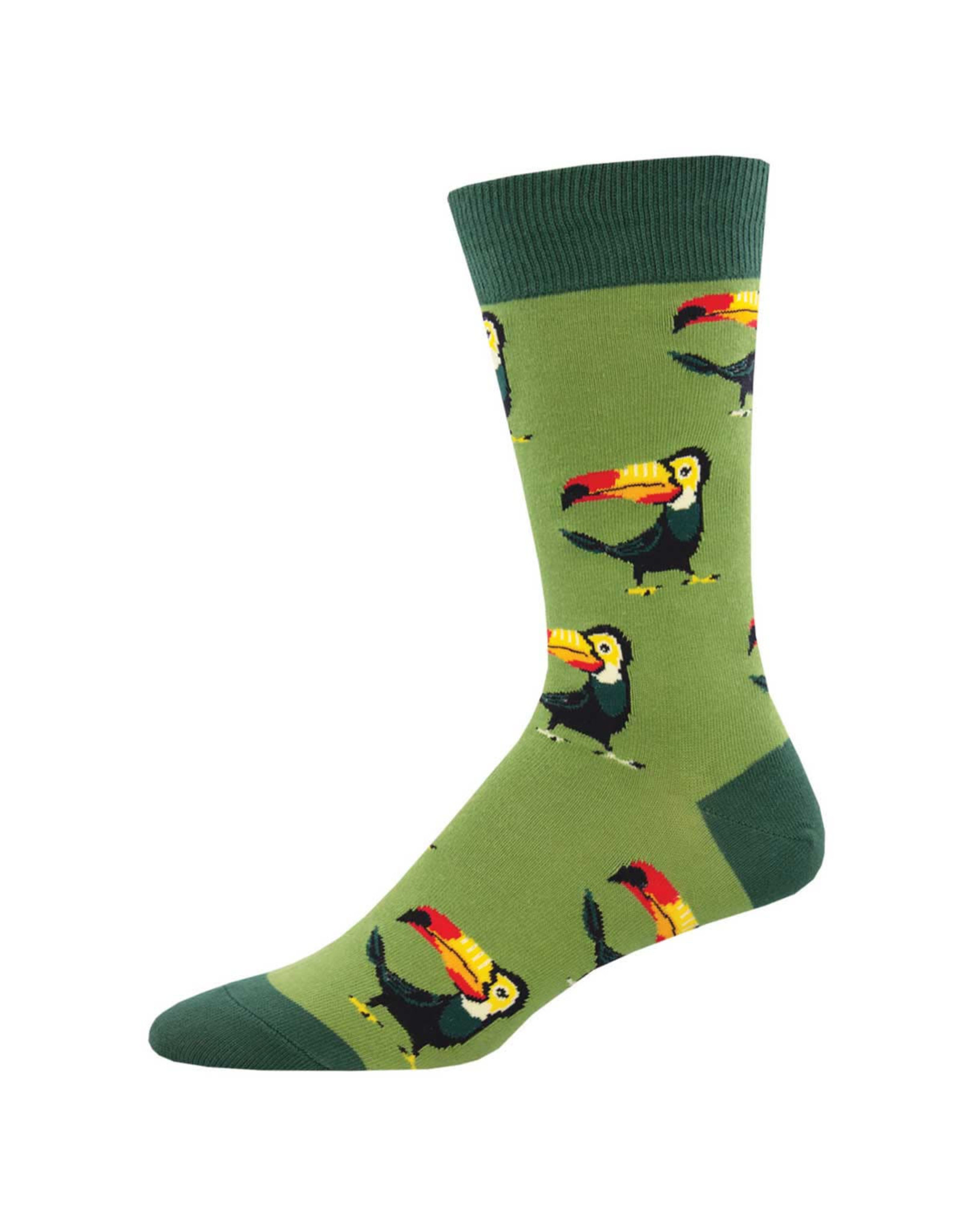 Socksmith Design Tropical Toucan Green Men's Crew Socks