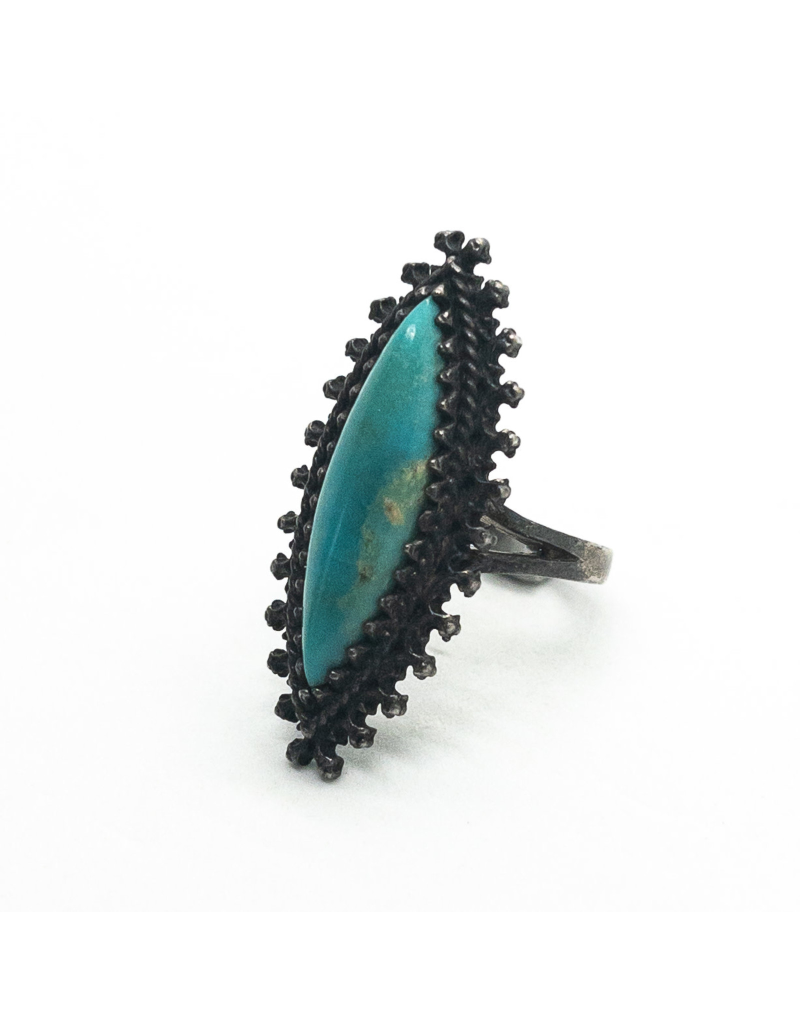 Southwest-Style Turquoise Marquise Sterling Ring