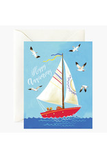 Oana Befort Happy Anniversary Boat A2 Greeting Card