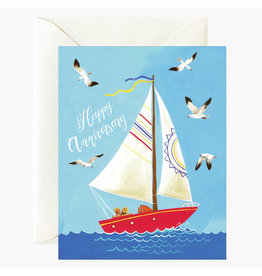 Botanica Paper Co. Happy Anniversary Boat A2 Greeting Card