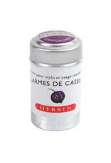 J. Herbin Larmes de Cassis 6 Cartridges Tin Dark Purple Ink