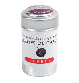 J. Herbin Larmes de Cassis 6 Cartridges Tin Dark Purple Ink