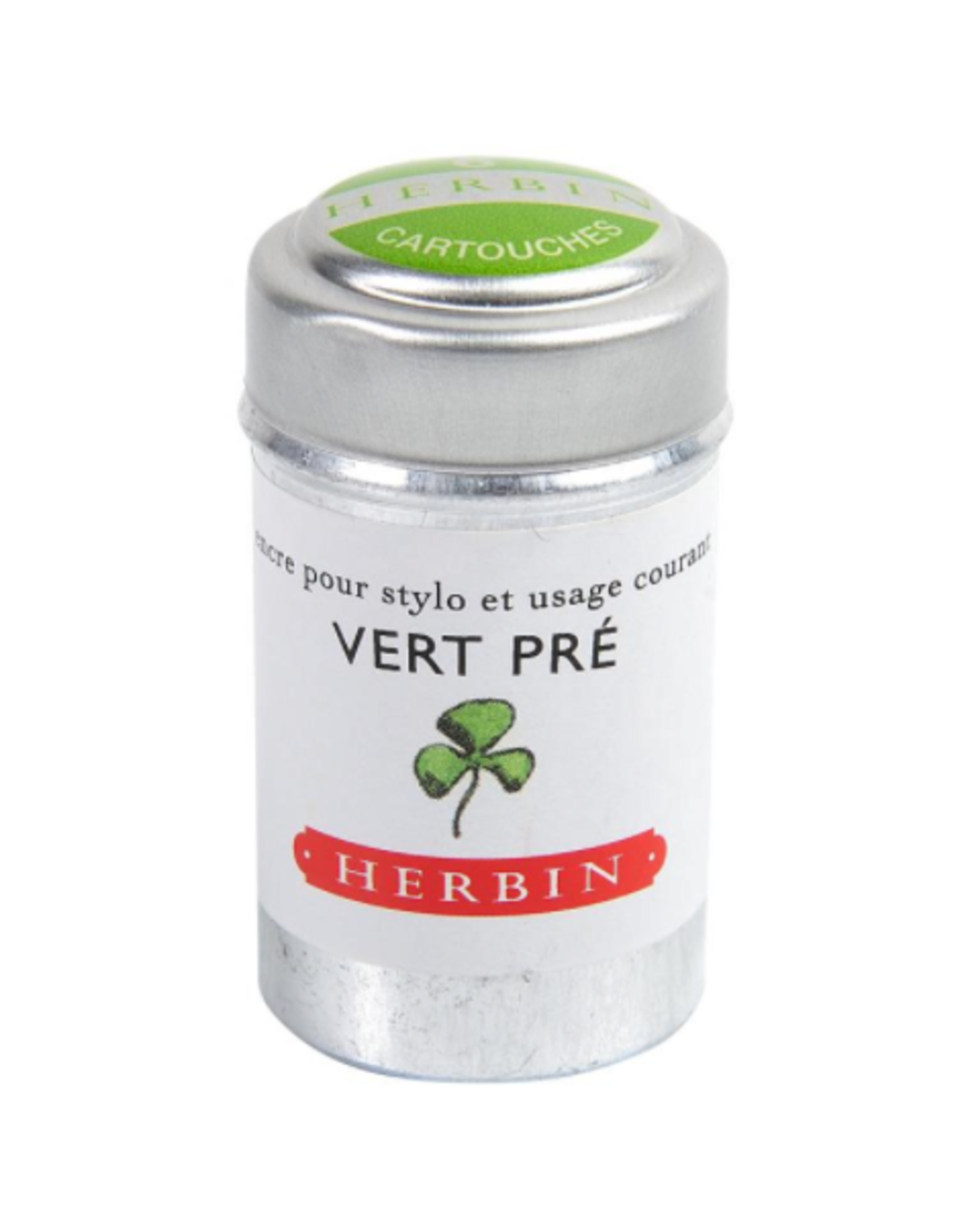J. Herbin Vert Pré 6 Cartridges Tin Light Green Ink