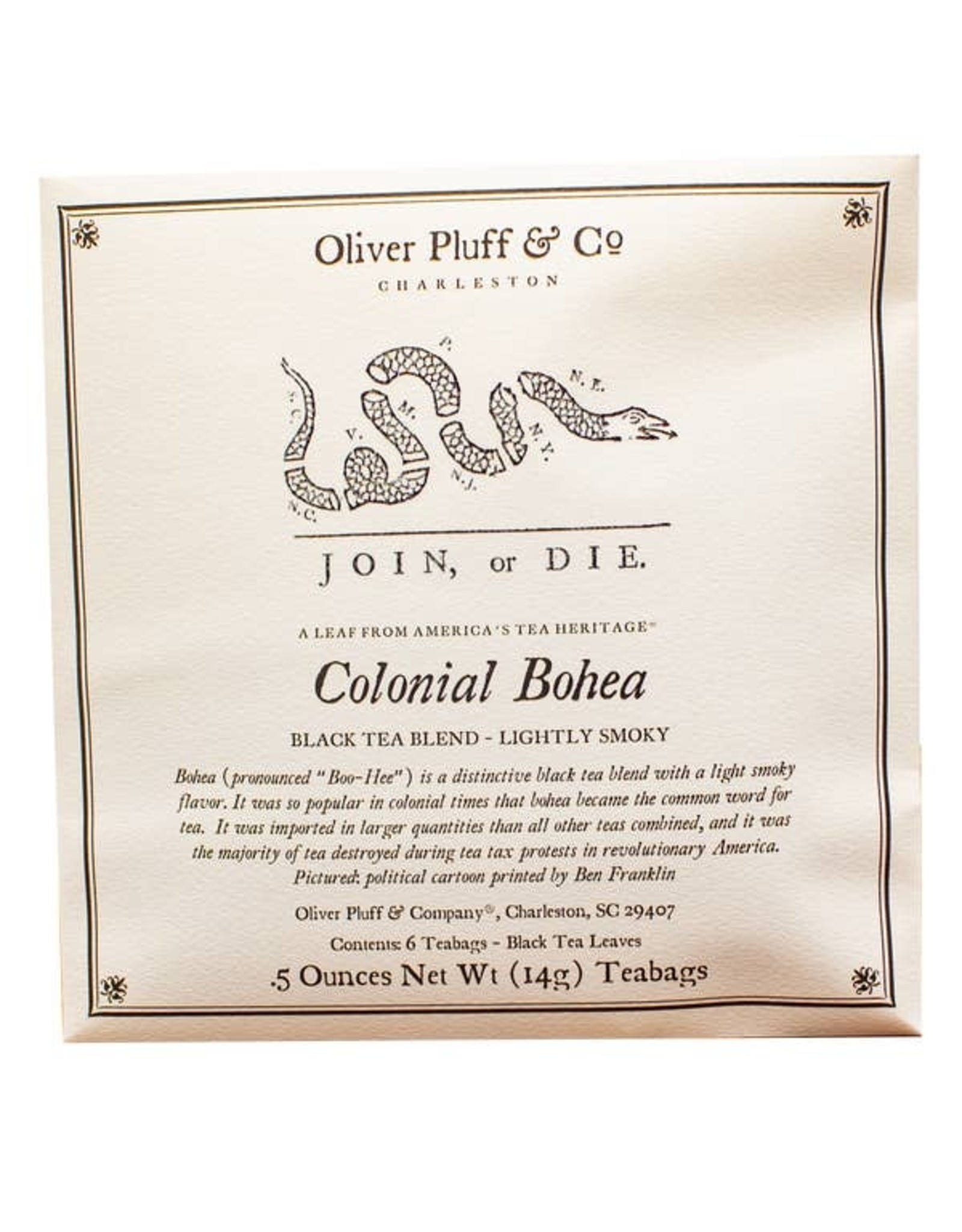 Oliver Pluff & Co. Colonial Bohea - 6 Teabags