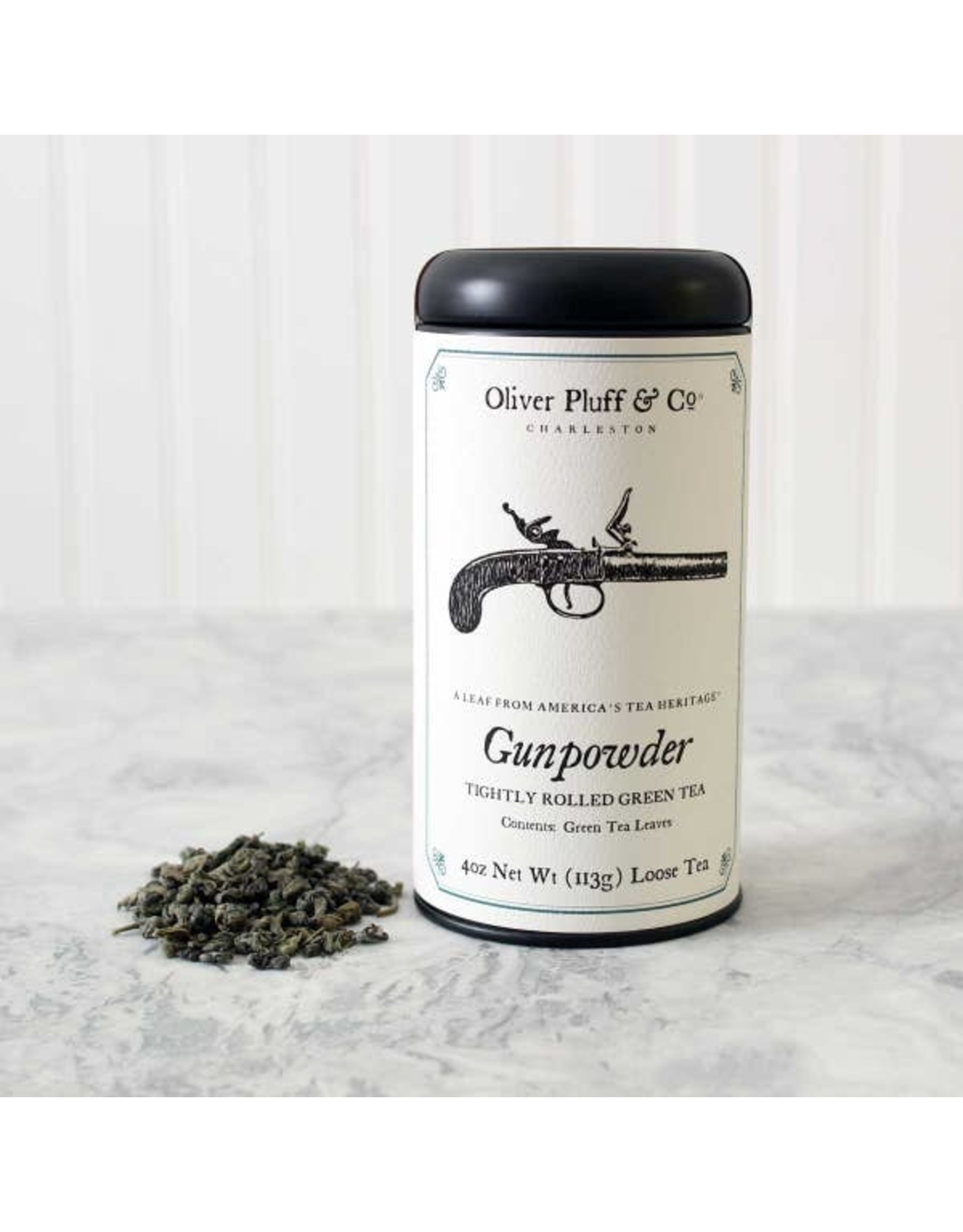 Oliver Pluff & Co. Loose Gunpowder Tea in Tin