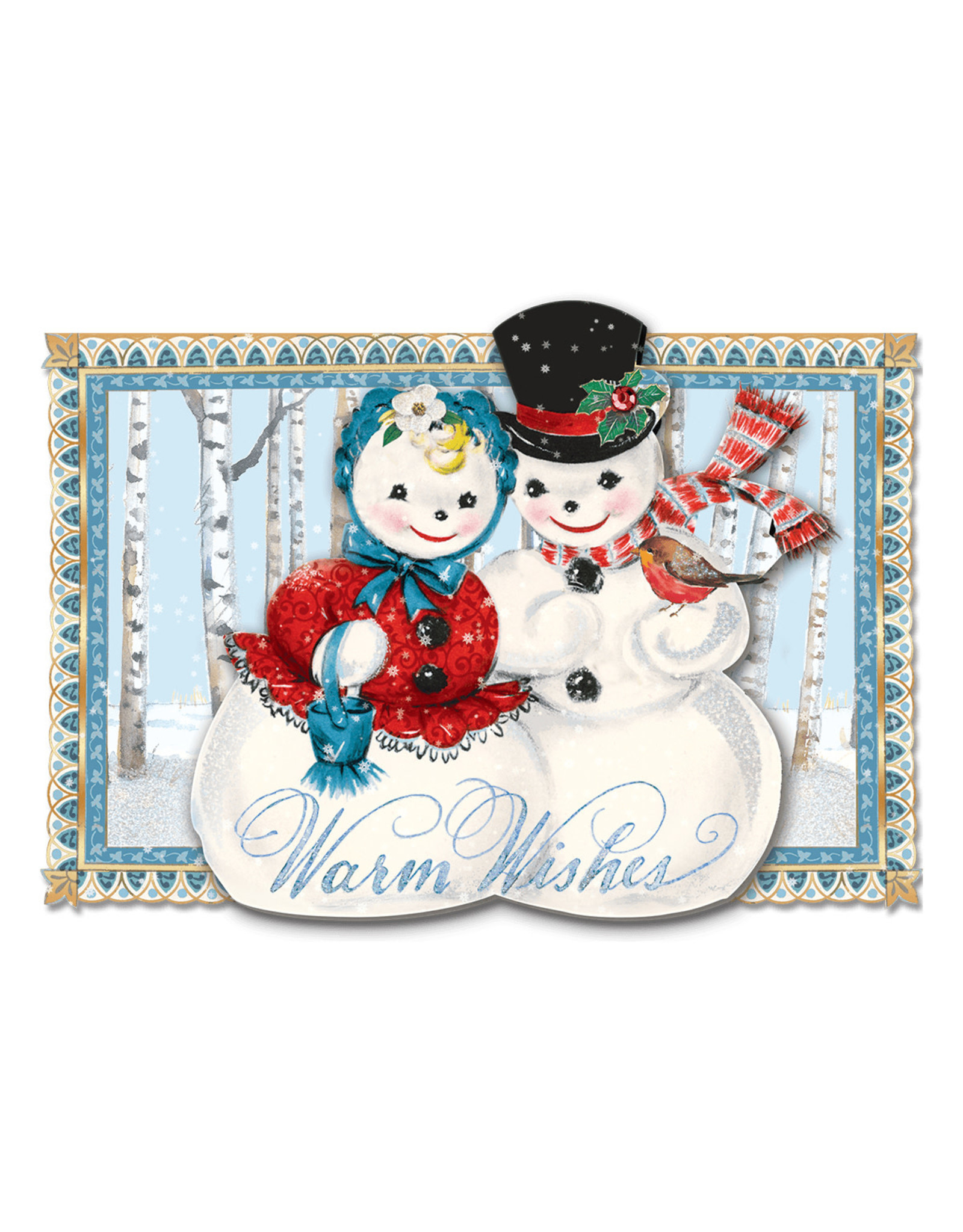 Punch Studio Warm Wishes Snowman Dimensional Gift Card