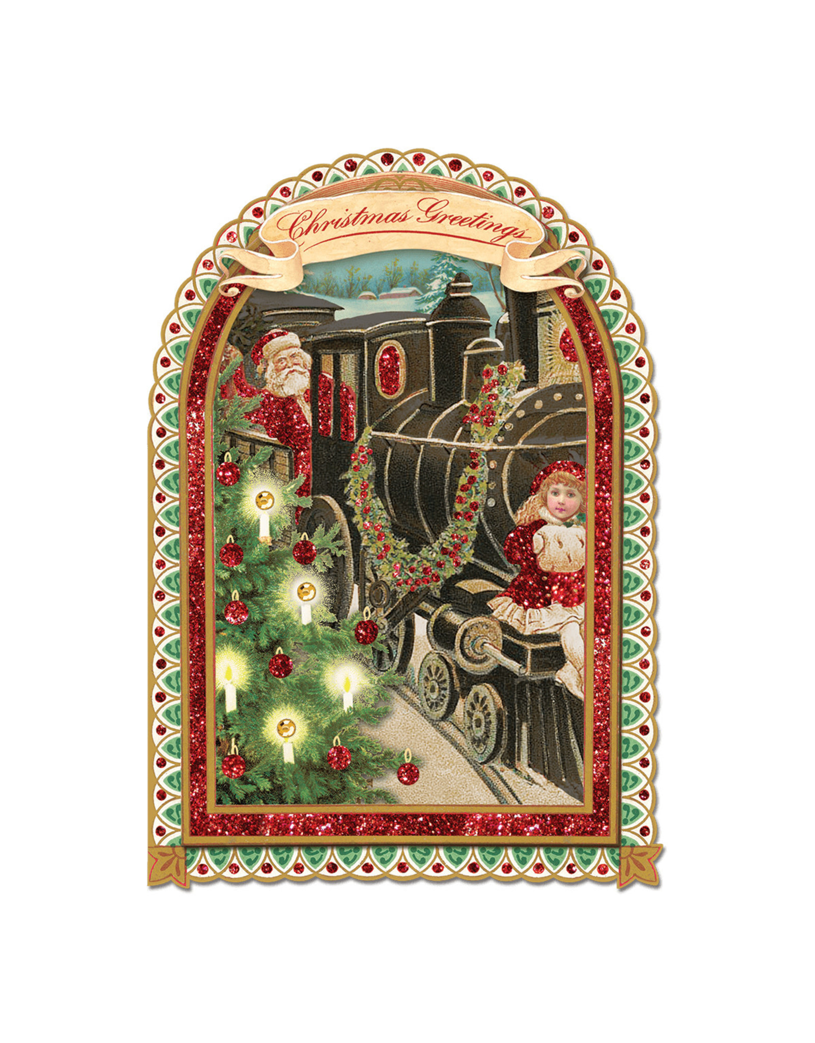 Punch Studio Santa Train Dimensional Gift Card