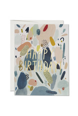 Red Cap Cards Abstract Birthday A2 Notecard