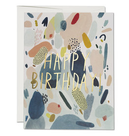 Red Cap Cards Abstract Birthday A2 Notecard