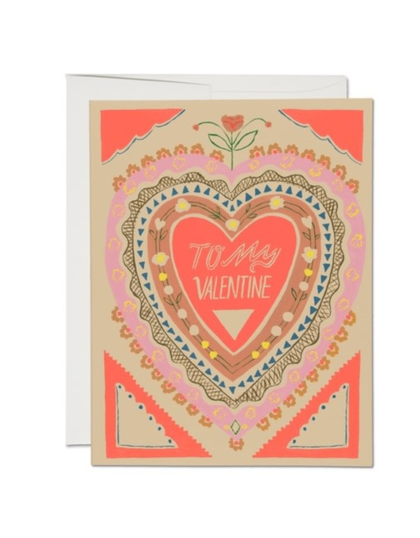 Red Cap Cards To My Valentine A2 Notecard