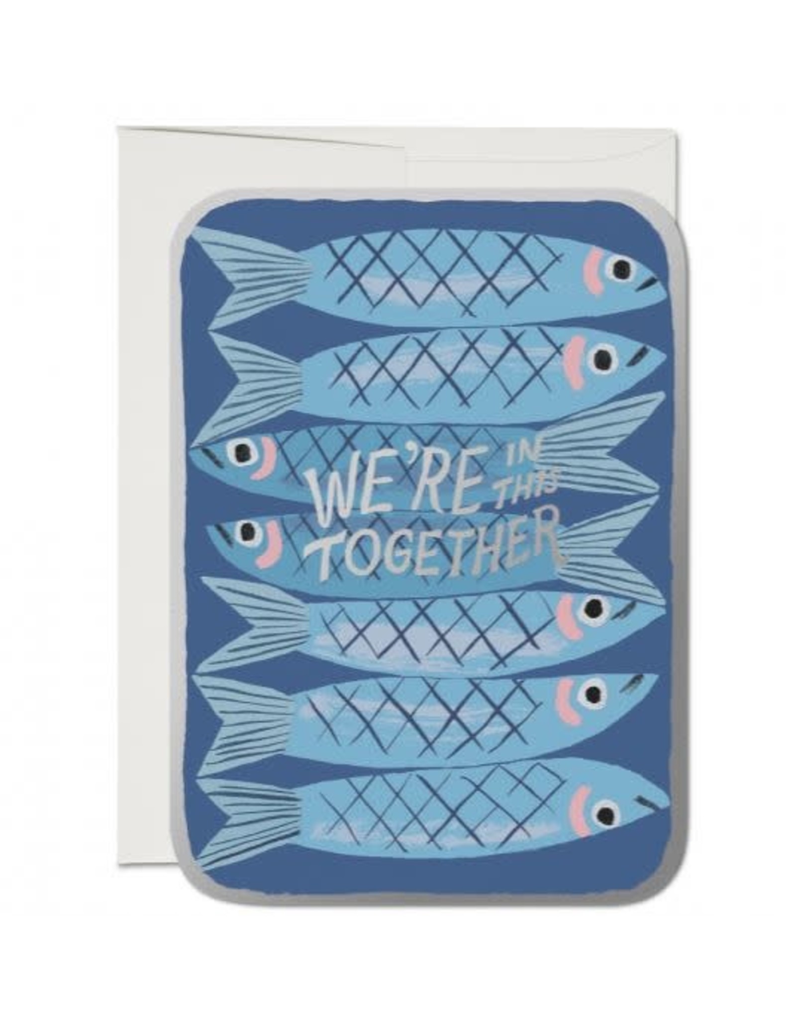 Red Cap Cards Sardines Consolation A7 notecard