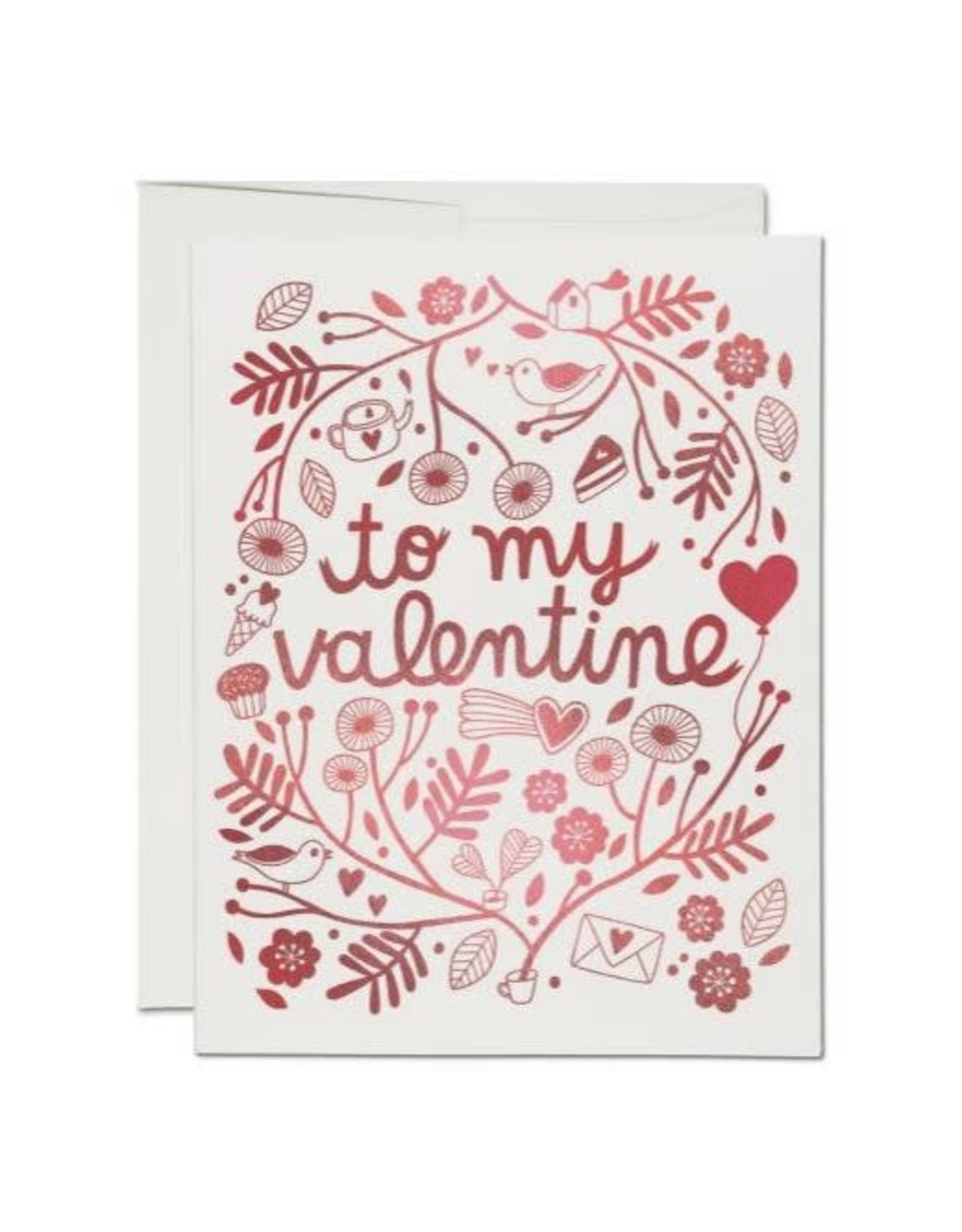 Red Cap Cards Treats for Valentine A2 Notecard