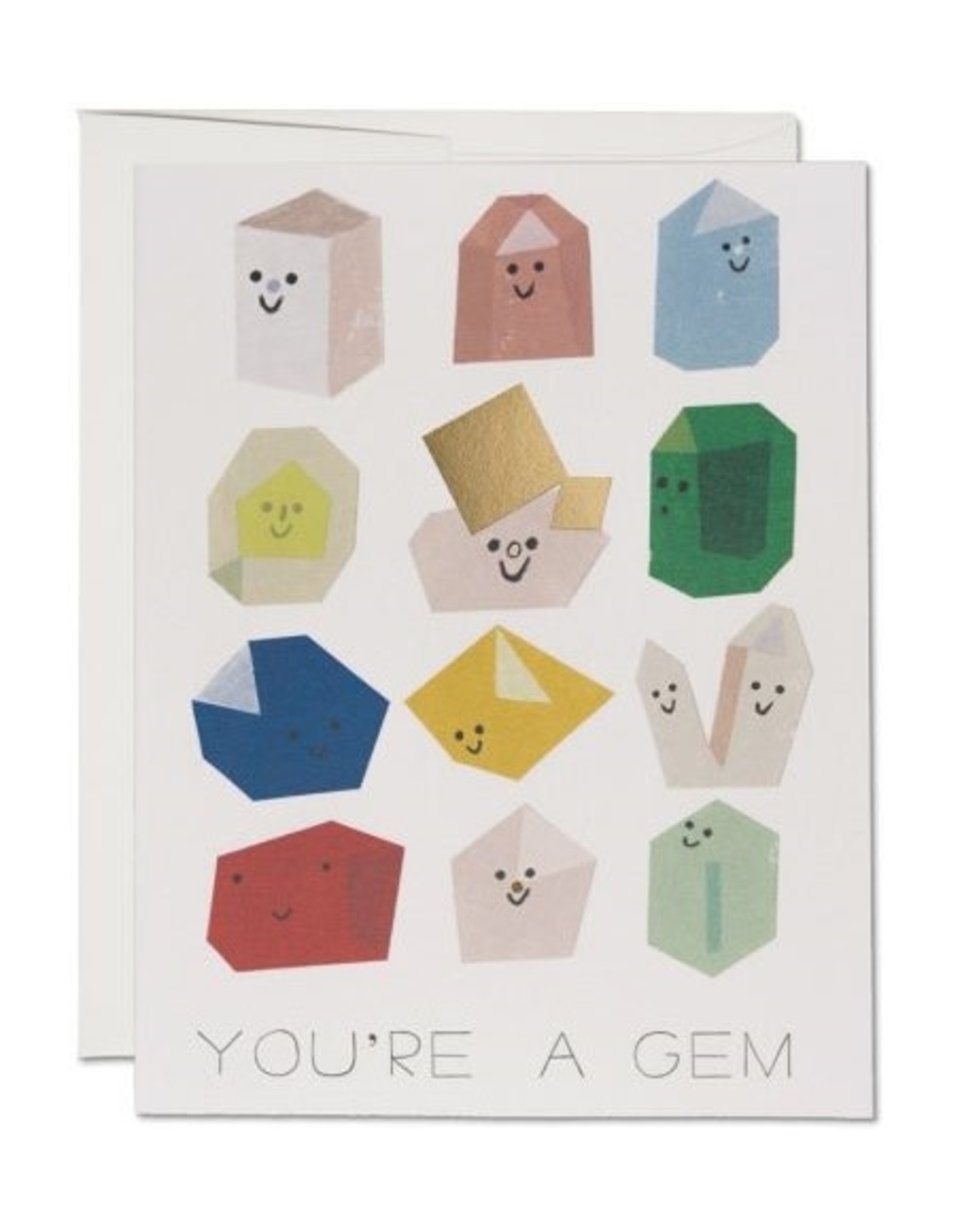 Red Cap Cards Gem Buddies Thank You A2 Notecard