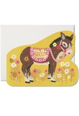 Red Cap Cards Pin The Tail Donkey Die Cut Birthday A7 Notecard