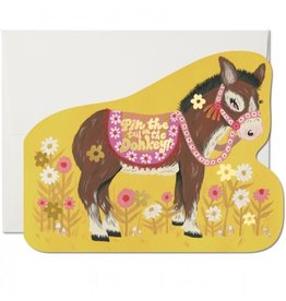 Red Cap Cards Pin The Tail Donkey Die Cut Birthday A7 Notecard