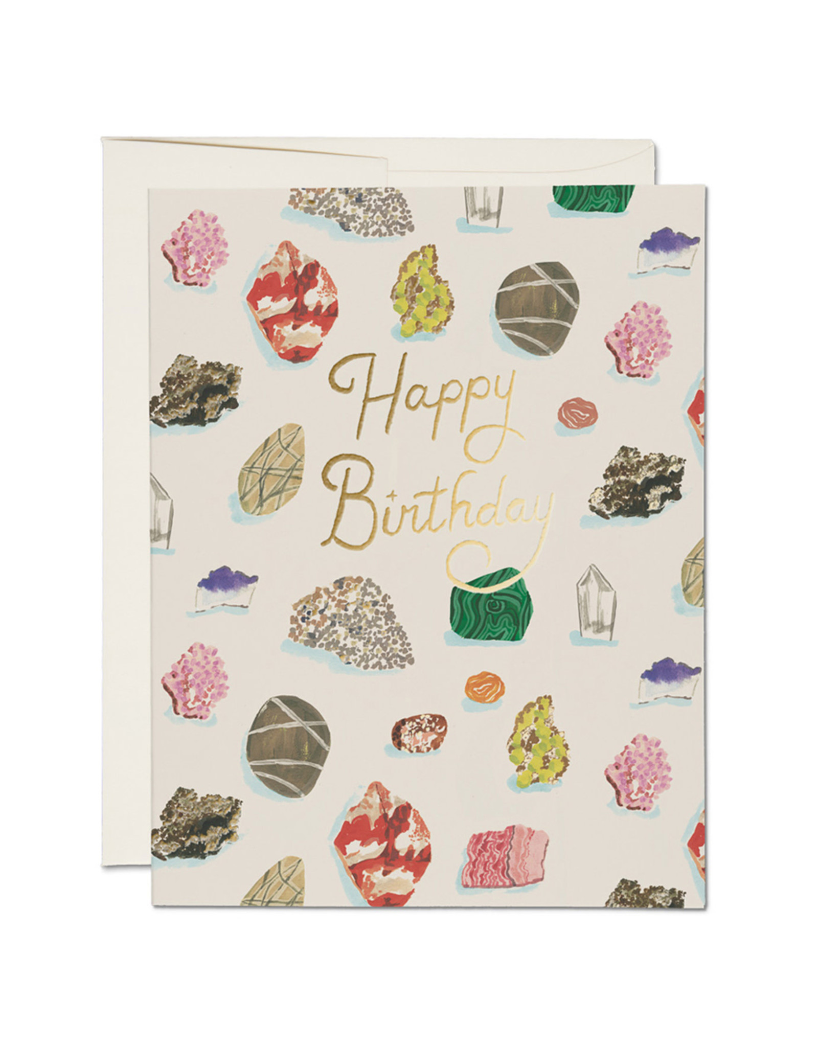 Red Cap Cards Gems Birthday A2 Notecard