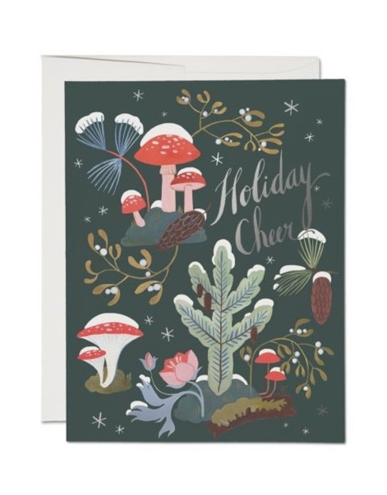 Red Cap Cards Holiday Moss Christmas  A2 Box of 8 Notecards