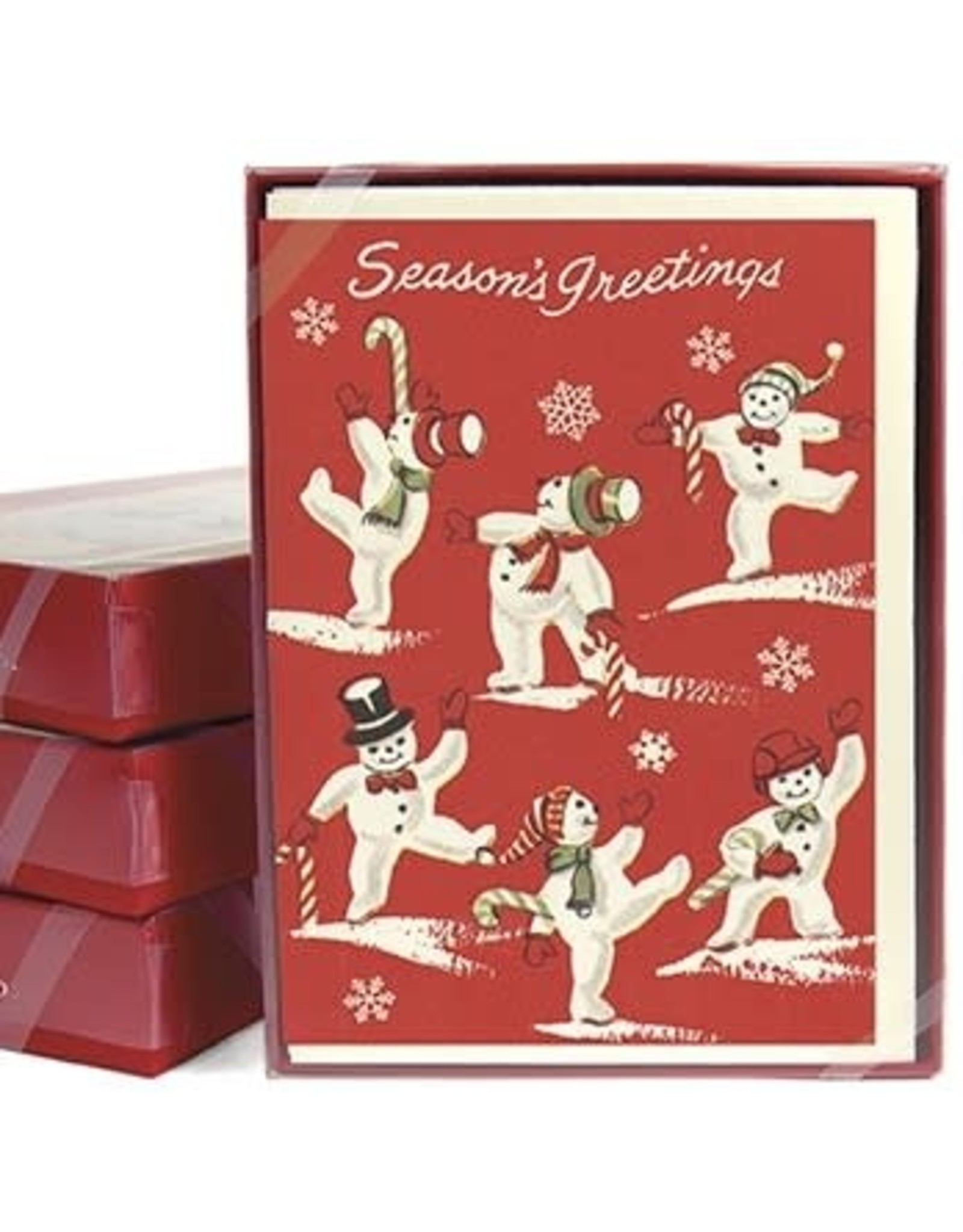 Cavallini Papers & Co. Snowmen Box of 10 Glittered Notecards