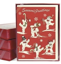 Cavallini Papers & Co. Snowmen Box of 10 Glittered Notecards