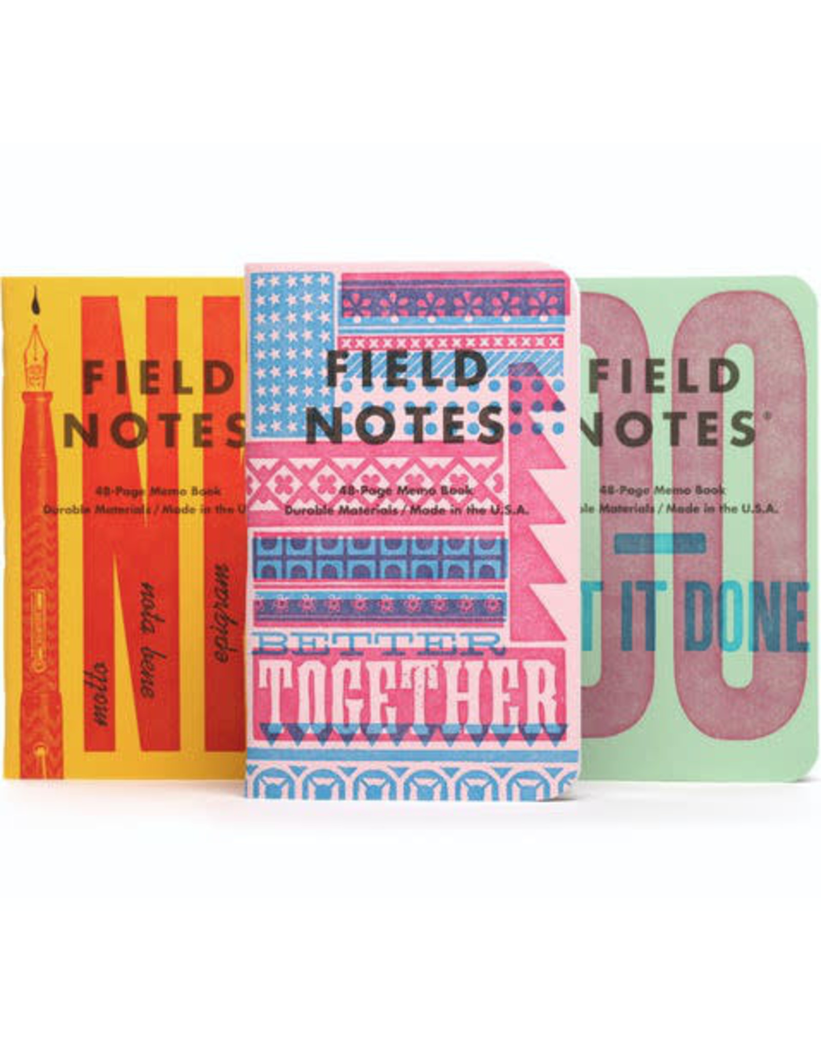 Field Notes Brand United States of Letterpress B Memo Book 3-Pack