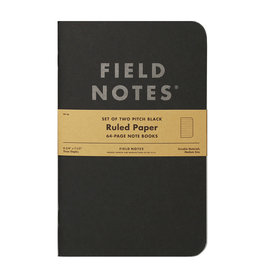 Field Notes Brand Pitch Black Note Book Ruled 2-Pack