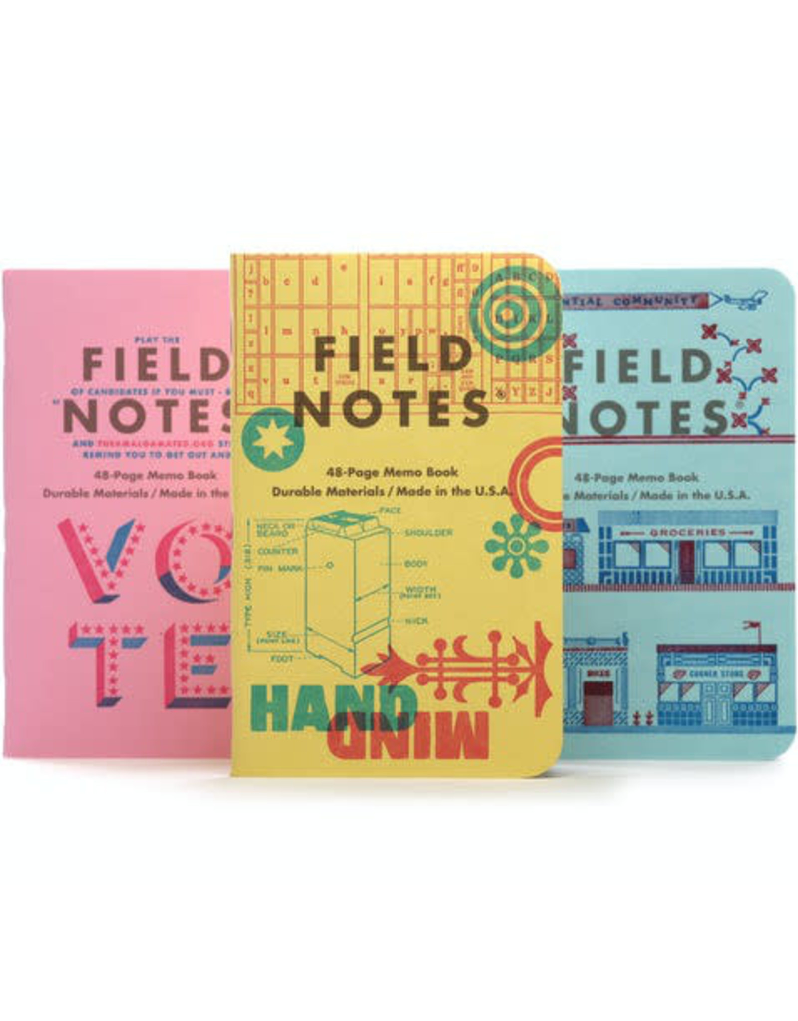 Field Notes Brand United States of Letterpress C Memo Book 3-Pack