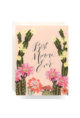 Antiquaria Cactus Bloom Mother's Day A2 Greeting Card